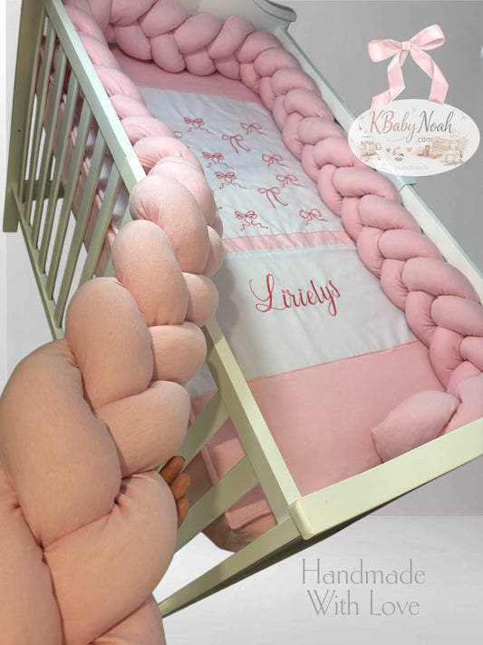 Combo cuna-Dulces sueños personalizado-incluye trenzado