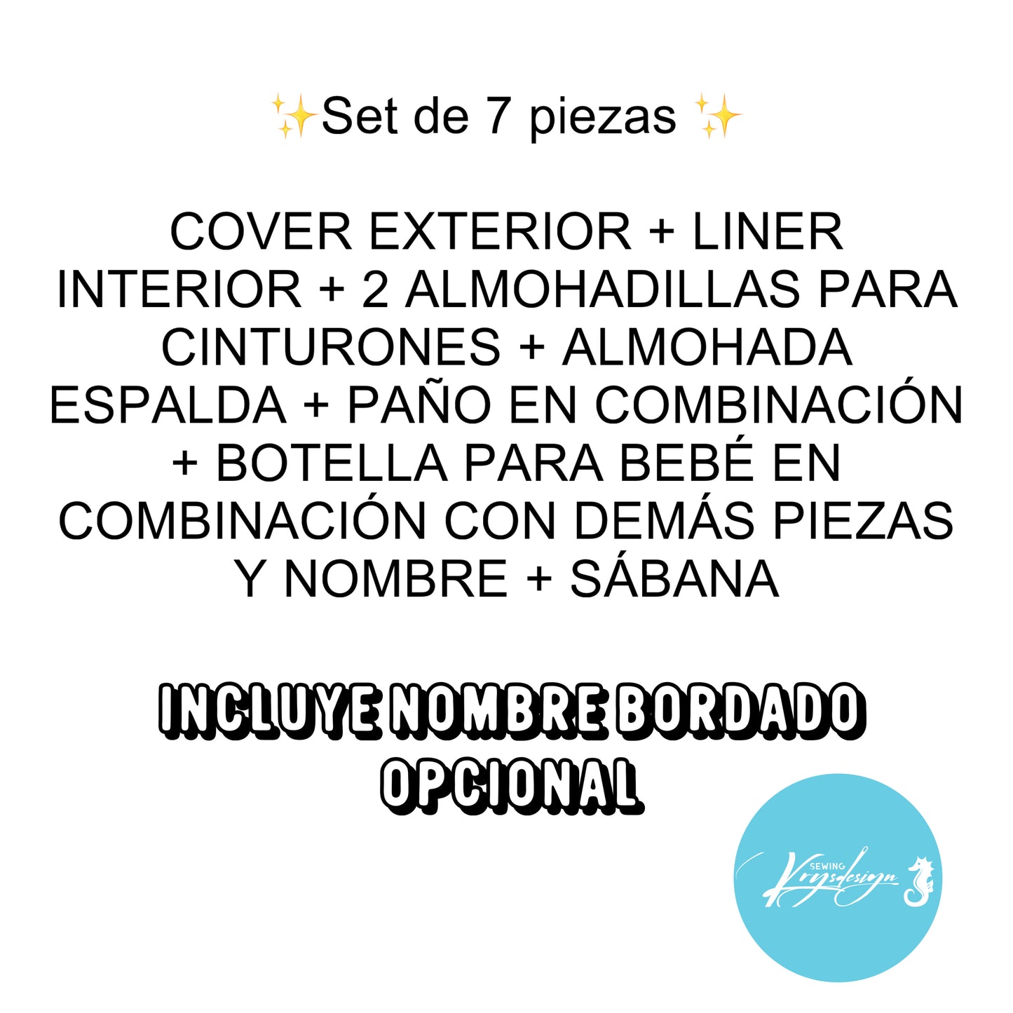 Conjuntos para car seat / por pedido PERSONALIZADOS