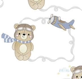 Oso con frame y avioneta 2
