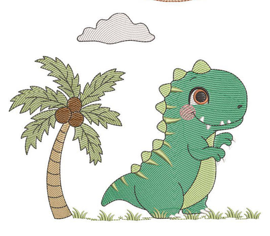 Dinosaur con palma