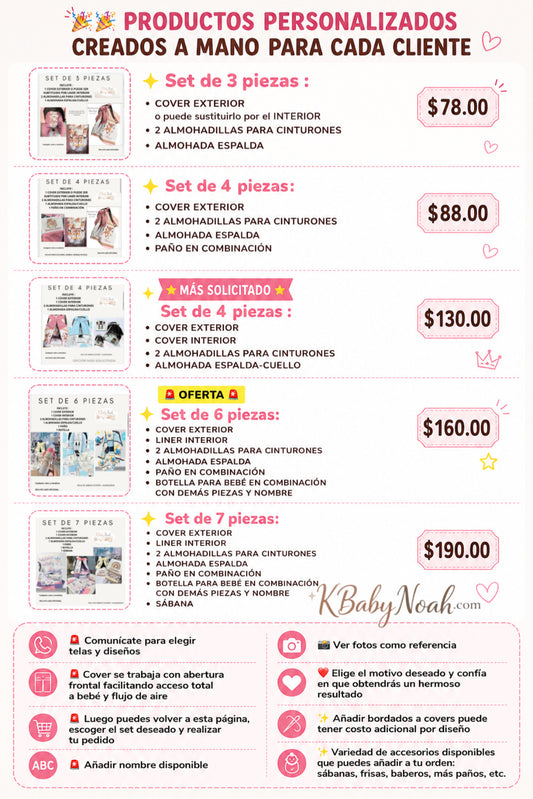 Conjuntos para car seat / por pedido PERSONALIZADOS