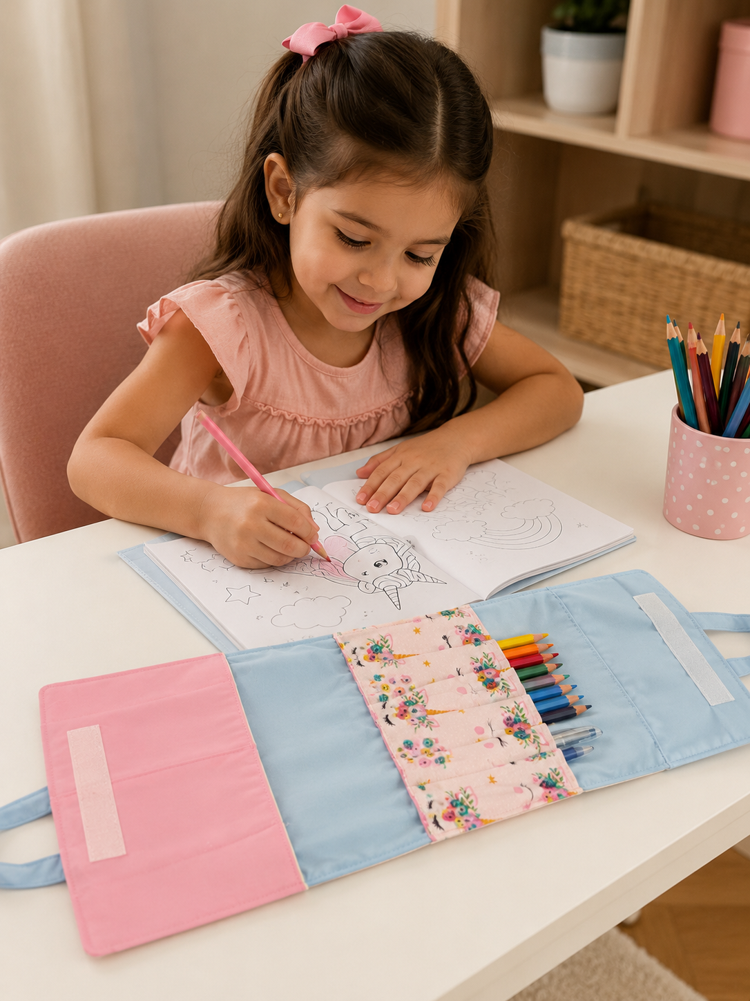 Organizador ideal para libro de pintar y lápices BACK TO SCHOOL