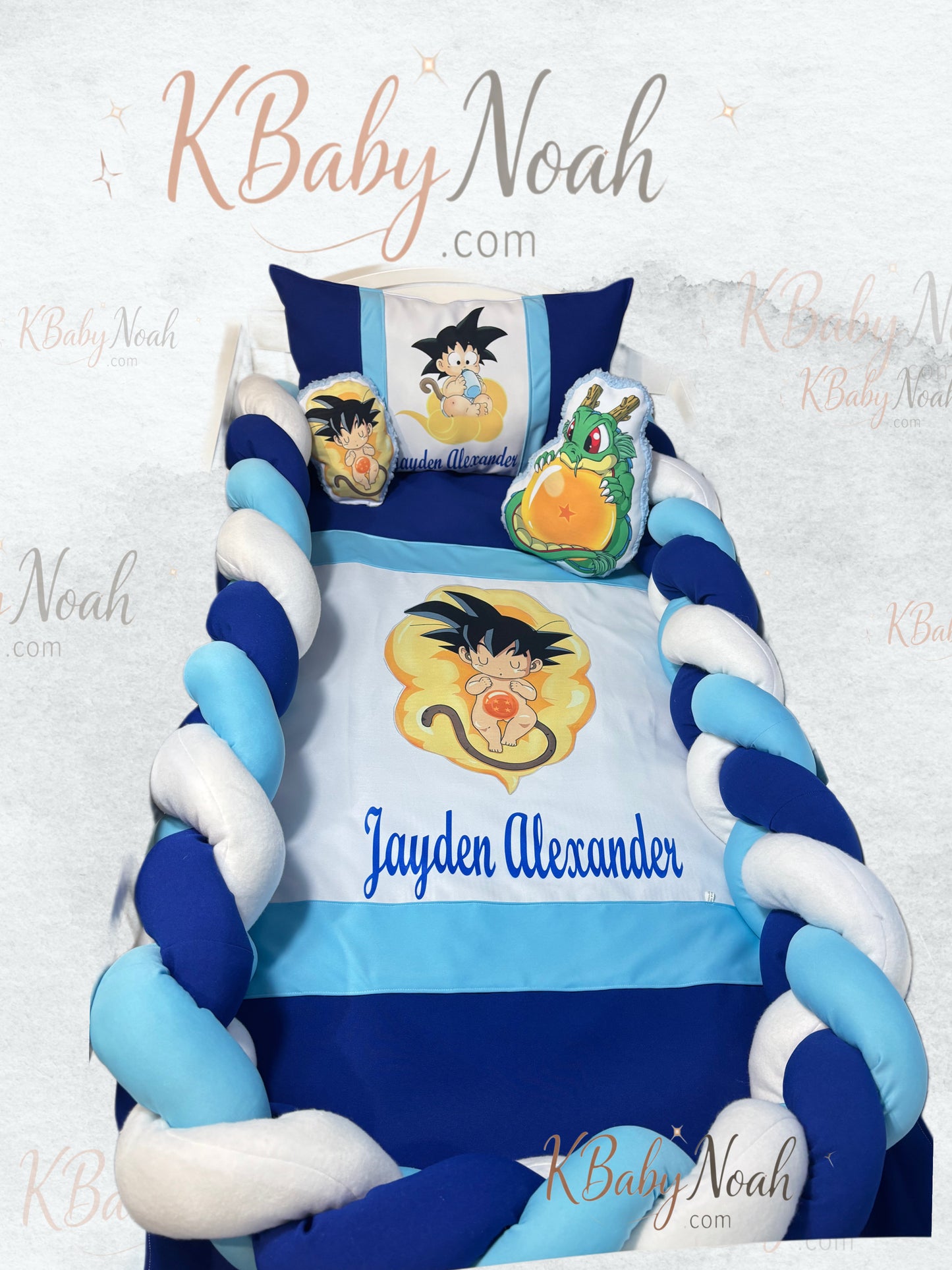 Combo cuna-Dulces sueños personalizado-incluye trenzado