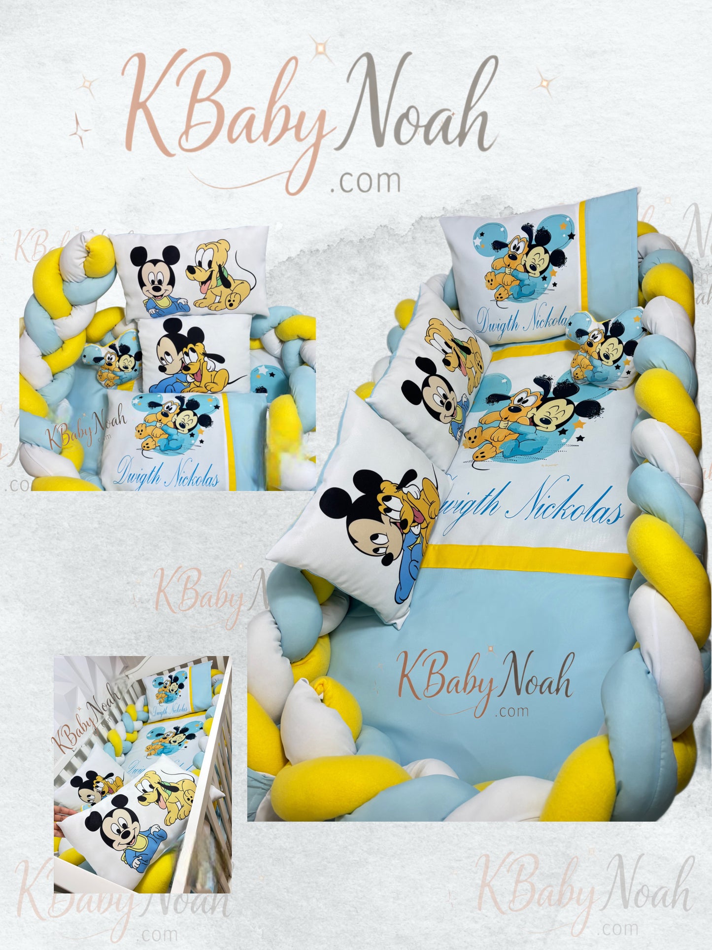 Combo cuna-Dulces sueños personalizado-incluye trenzado