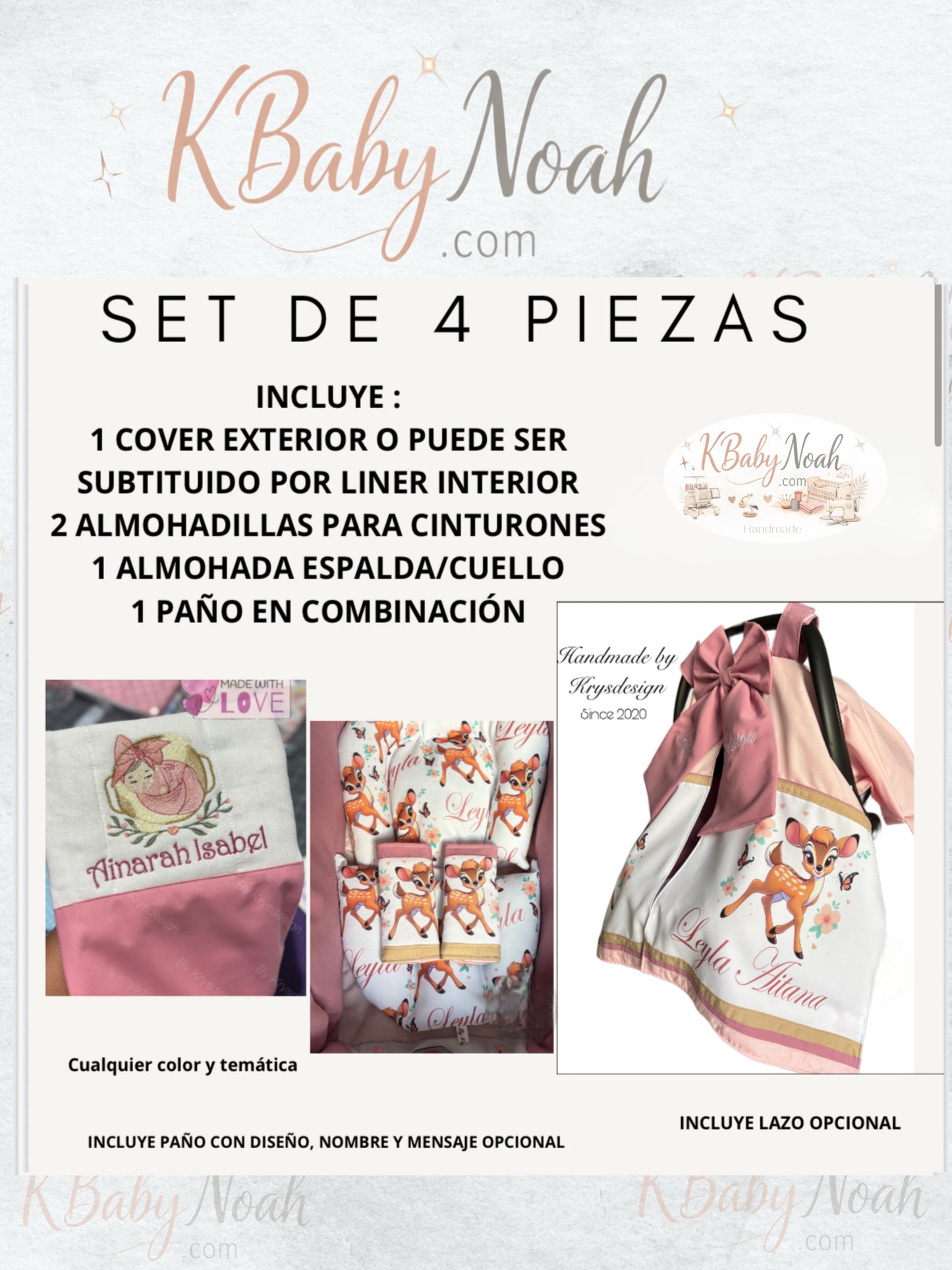 Conjuntos para car seat / por pedido PERSONALIZADOS