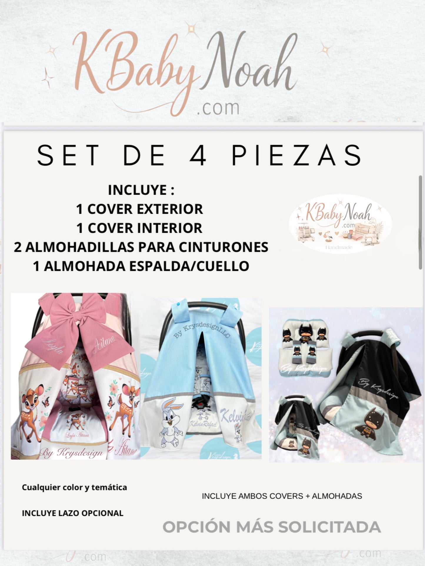 Conjuntos para car seat / por pedido PERSONALIZADOS