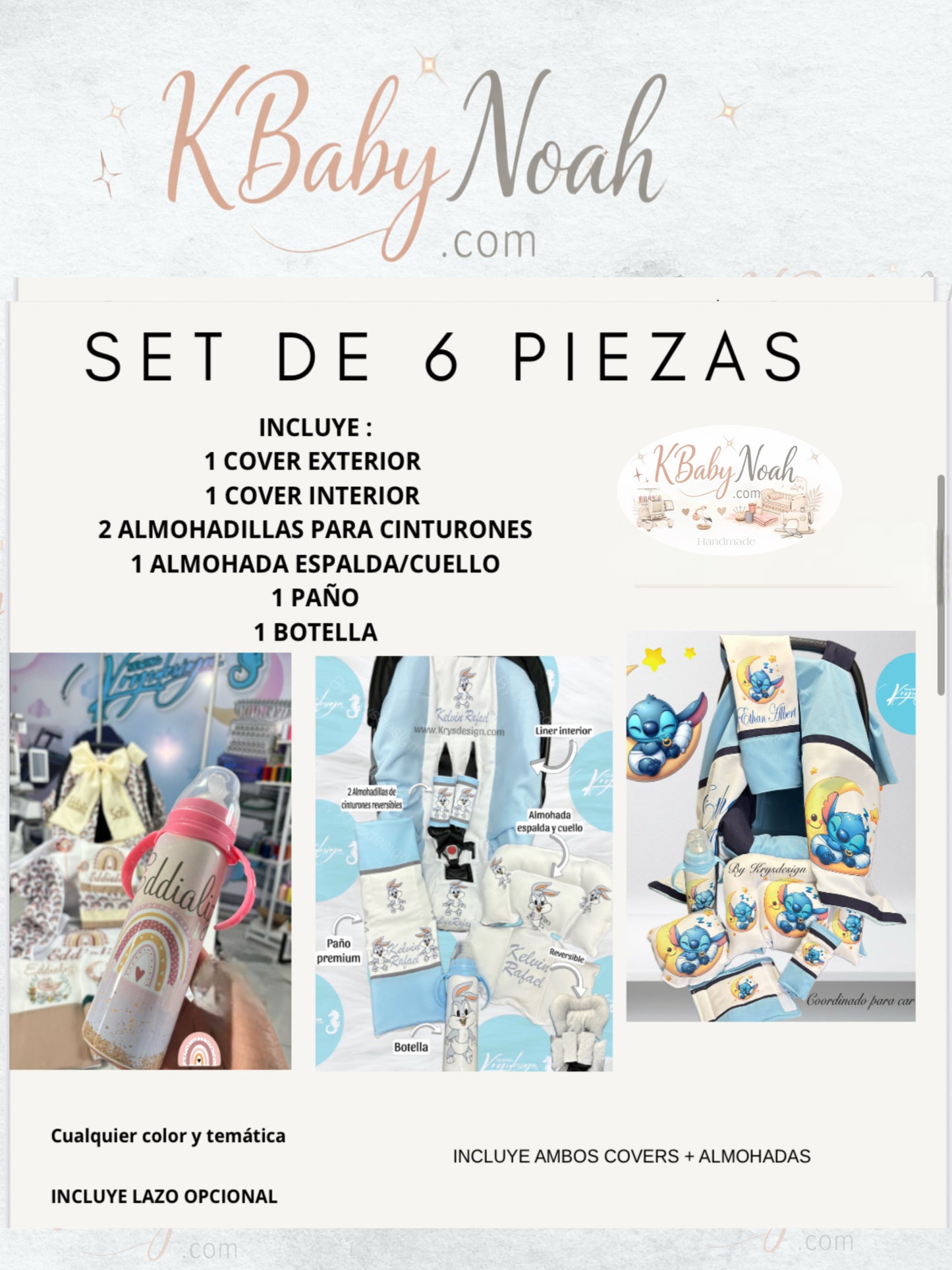 Conjuntos para car seat / por pedido PERSONALIZADOS