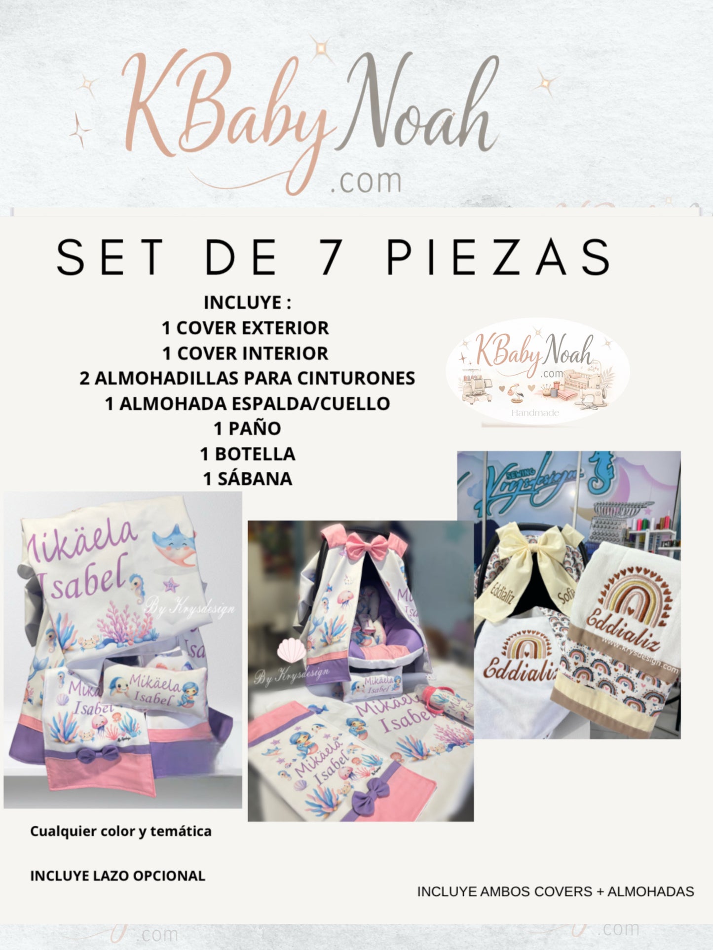 Conjuntos para car seat / por pedido PERSONALIZADOS