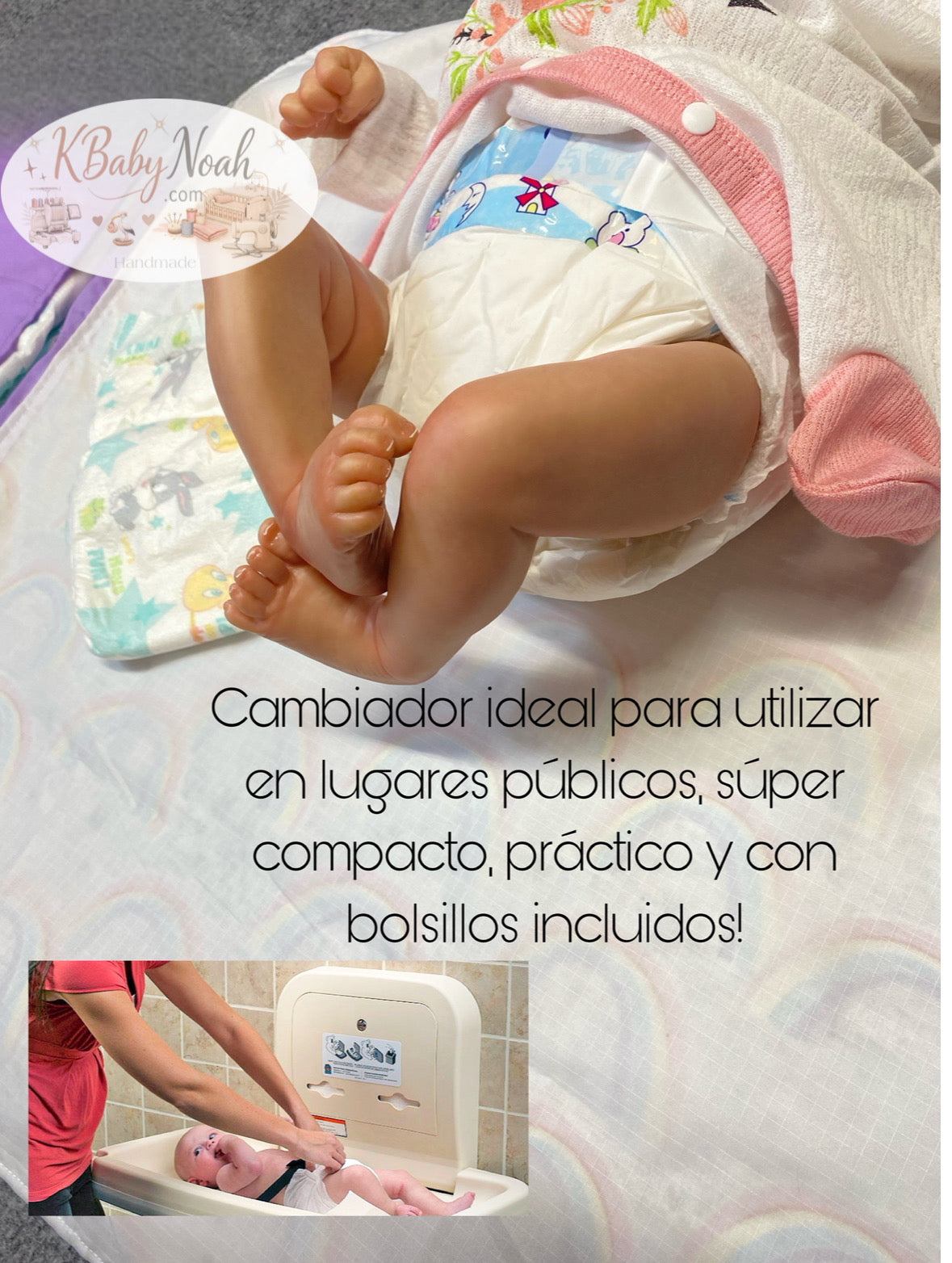 Bebé arcoíris ( 4 piezas ) con cambiador