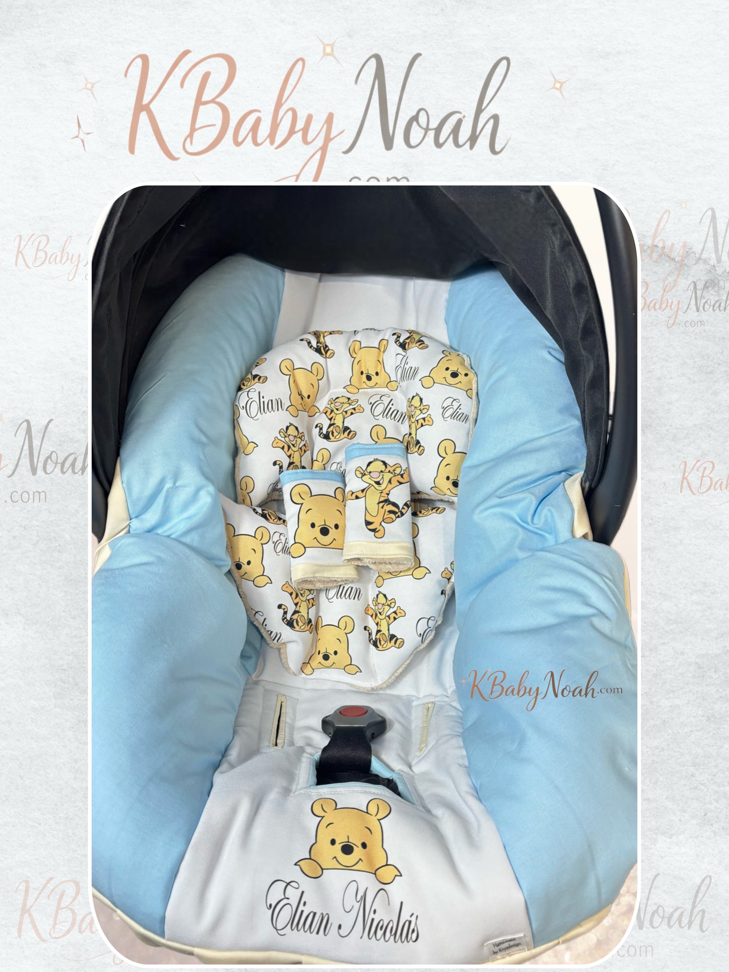 Set tierno Winnie the Pooh para car seat