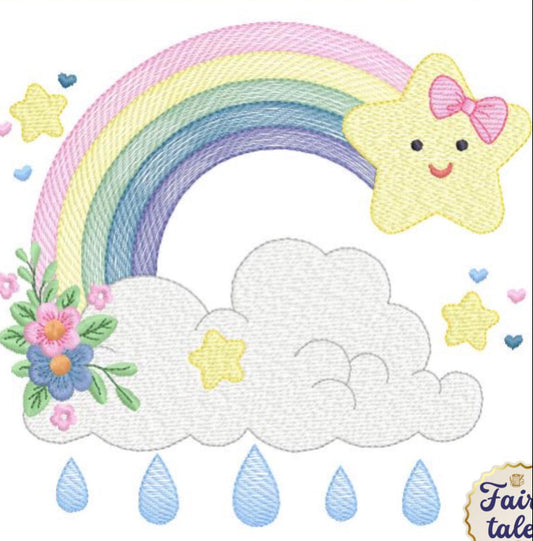 Nube, estrella y arcoiris