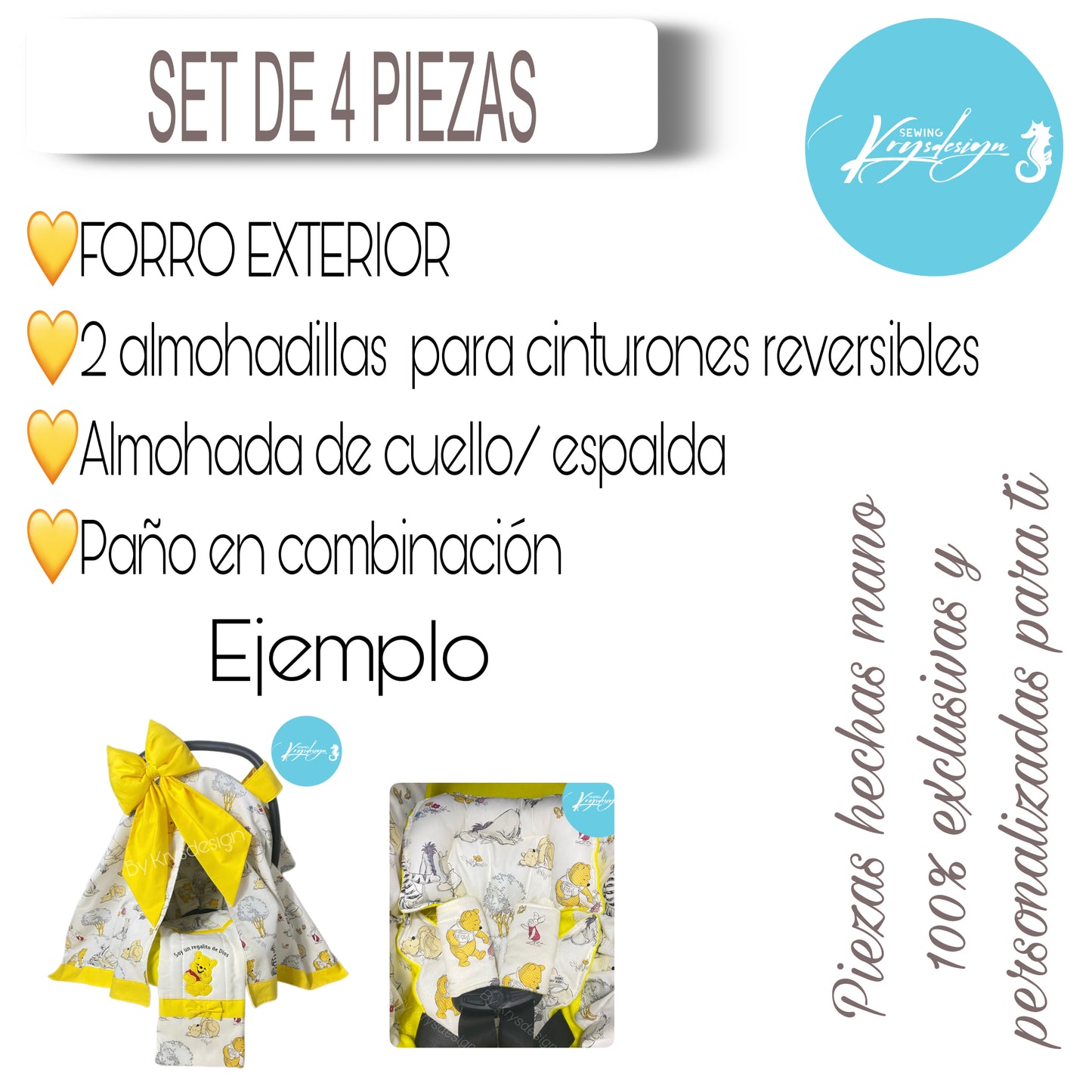 Conjuntos para car seat / por pedido PERSONALIZADOS