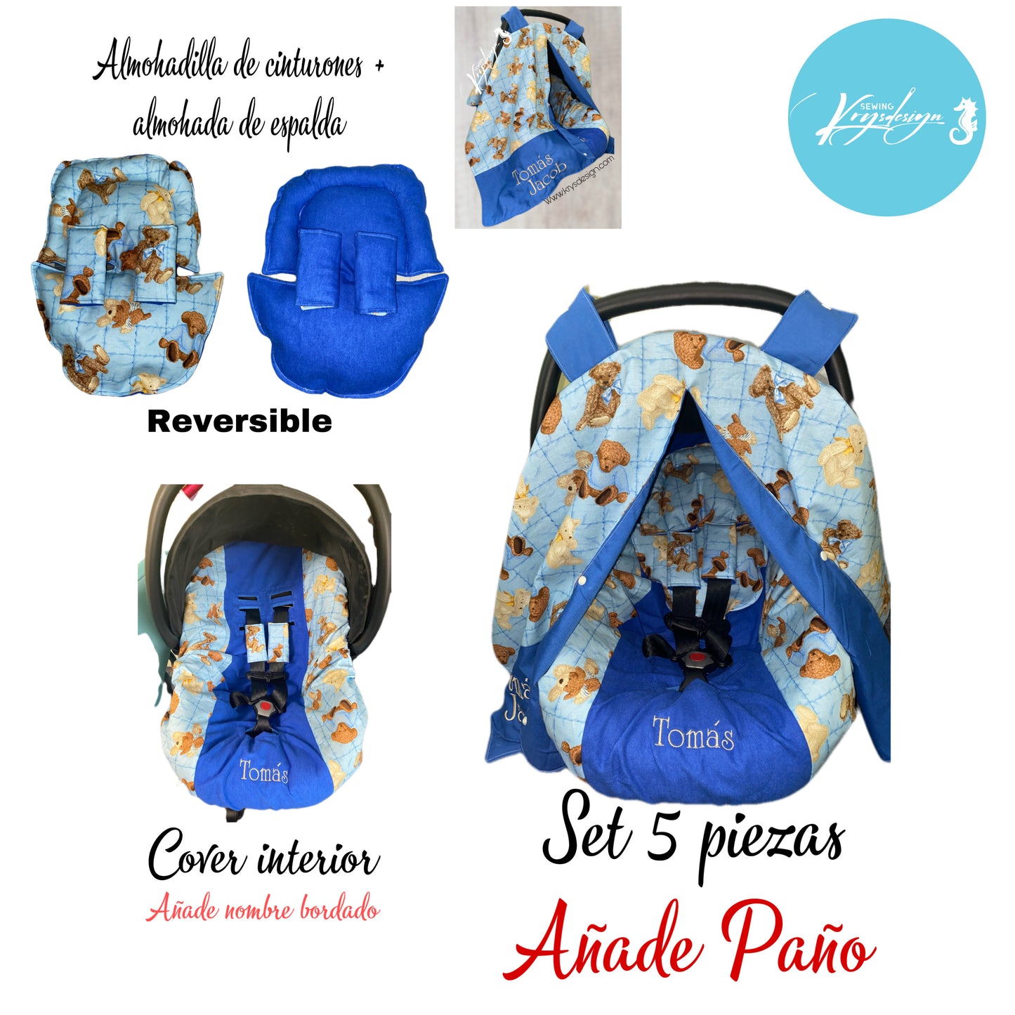 Conjuntos para car seat / por pedido PERSONALIZADOS